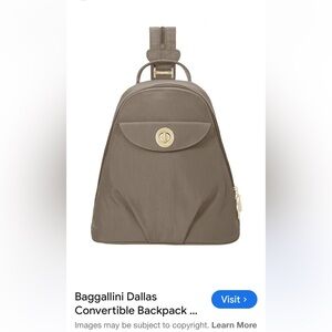 Baggallini Dallas Convertible Taupe Backpack sling